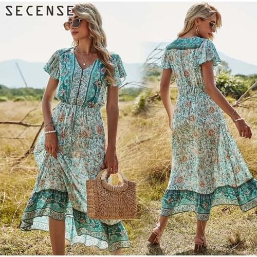 Летние платья с длинным рукавом SECENSE China At AliExpress