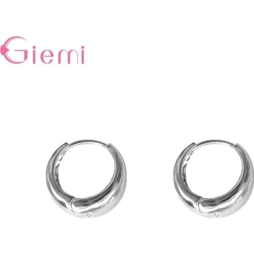 New Arrival Classic 925 Sterling Silver Popular Hoop Earrings Solid Smooth Earrings Fine Jewelry Wedding Birthday Gifts Bijoux