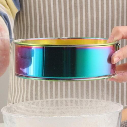 Flour Sieve Stainless Steel Portable Lightweight Round Flour Sieve Powder Sifter Mesh Flour Sieve Oil Colander Kitchen Tools