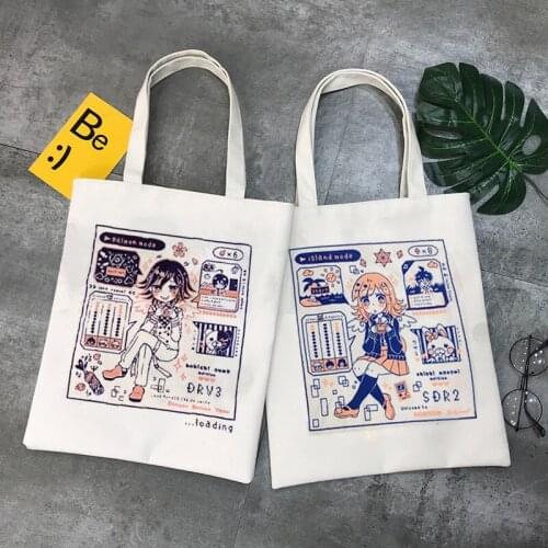 Shopper Letters Printing Female Cotton Cloth Handbag Tote Harajuku Kawaii Print Reusable Shoulder Bags Kpop Women Canvas Bag