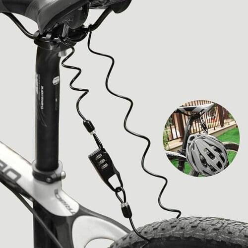3 Digit Combination Bike Lock Fold Backpack Cycling Helmet Bicycle Cable Lock Anti-theft Bike Bicycle Lock