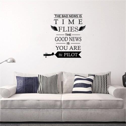 Time flies Wall Sticker quotes Wall Decal Home Decor For Living room bedroom Vinyl Revocable Art Mural dw20269