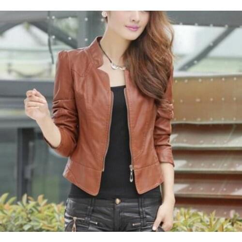 YINGAICONG Womens Winter Leather Jackets