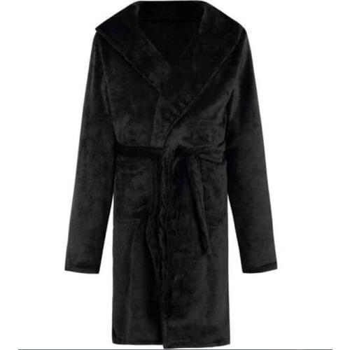 Winter couple bathrobe Flannel robe Womens Winter Lengthened Coralline Plush Shawl Bathrobe Long Sleeved Robe Coat