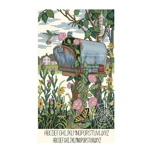 Gold Collection Counted Cross Stitch Kit Letter Box Mail Box Mailbox dim 35015 bird butter spider