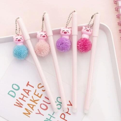 1pcs Piglet Gel Pens Cute Stationery 0.5mm Kawaii Pens Student Black Gel Pen Novelty Cartoon Cute Pen Kawaii School Supplies