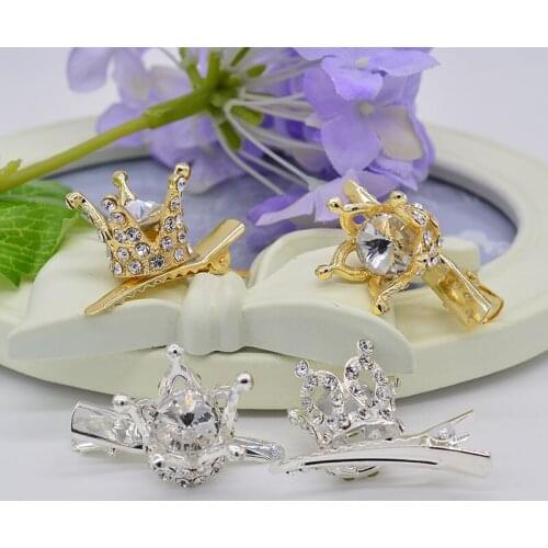 1 PCS Princess Kids Shiny Crystal Crown Hair Clips Cute Rhinestone Crystal Crown Hair Accessories Hairpin Barrettes Girls
