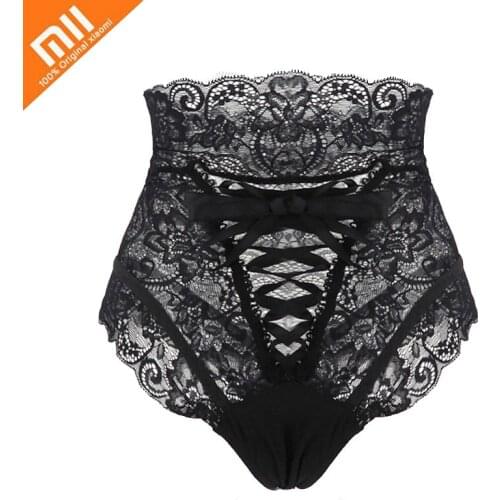 Xiaomi 1pcs Sexy Panties Women High Waist Lace Thongs and G Strings Underwear Ladies Hollow Out Underpants Intimates Lingerie
