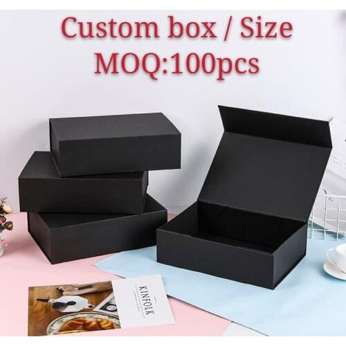 10Pcs/Lot Custom gift boxes Plain Paperboard Folding rigid box Magnetic available packaging hair wigs cosmetic gift box
