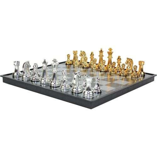 32x32cm International Magnetic Chess Set with Folding Plastic Chess Board for Home Travel Parties