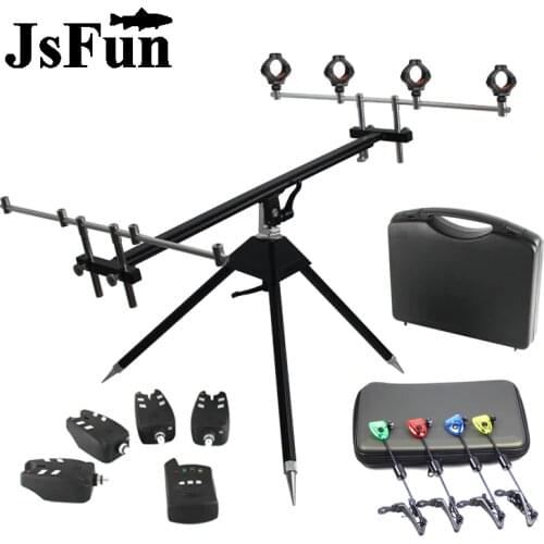 Aluminum Fishing Rod Pod for Carp Fishing Bite Alarm Fishing Swinger Set LED Indicator Rod Holder Accessory X671