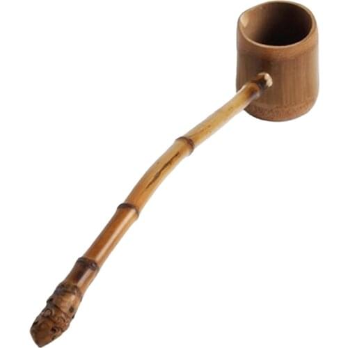 Bamboo Long Handle Water Scoop Bath Ladle Scoop for Home Garden Tea Ceremony Bathroom Sauna