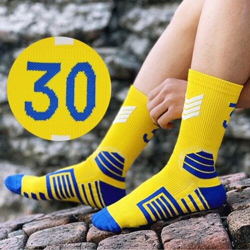 Middle Tube Basketball Socks Adult Kids Thick Bottom Sports Socks Non-slip Basketball Players Number Sports Towel Socks