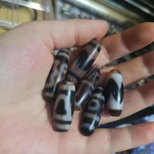 Natural Agate Dzi Beads Cinnabar Horseshoe Pattern Rare DIY Material Necklace Bracelet Pendant Loose Jewelry Tibetan Man Woman