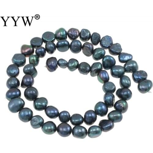 High Quality 6-7mm 100% Natural Freshwater Pearl Beads dark green Baroque Pearl Loose Beads DIY Necklace Bracelat Jewelry Making
