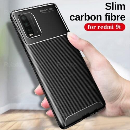 For redmi9t Case Bumper Silicon Slim Carbon Fiber Anti-knock Case For Xiaomi Redmi 9t For Redmi 9t 9 t t9 6.53'' 2021 Funda caso