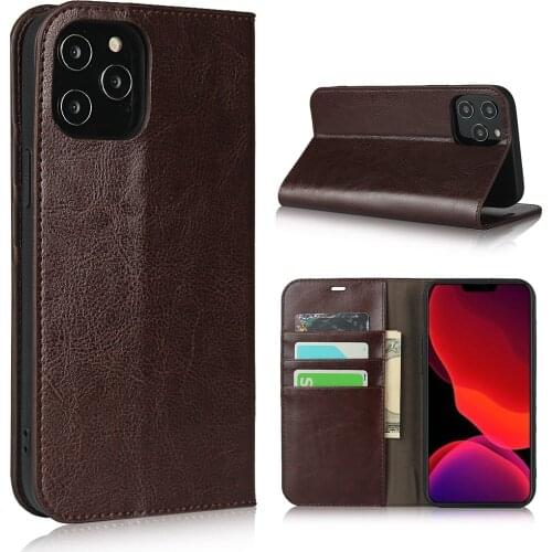 Phone Case For iPhone 12 Mini / iphone12/ 12pro/ 12 pro max Flip Cover Luxury Genuine Leather Book Wallet Card Coque Accessory