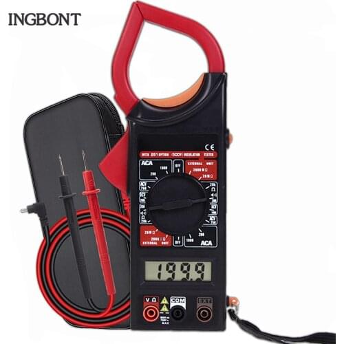 INGBONT Digital Current Clamp Multimeter NCV Auto Ranging 600A/D Voltage Meter Flash Back Light Large Screen Capacitance Meter