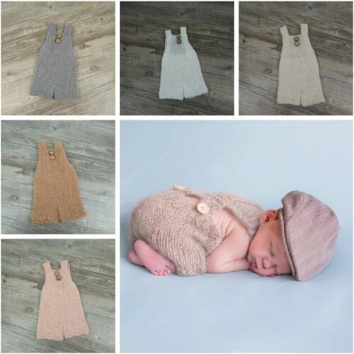 Newborn photography props soft mohair baby clothing hand-woven button climbing clothing photo props accessories