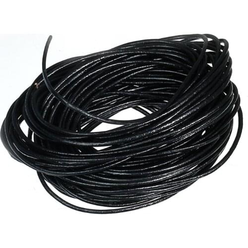 Doreen Box Lovely Black Color Round Real Leather Jewelry Cord 1.5mm 10M length (B04211)