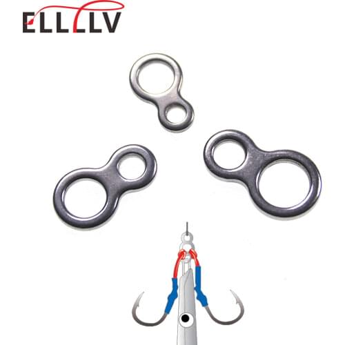 Swivel 8 Shape Loops Polished Double Solid Ring Super Power Game Fishing Accessory for Trolling Jigs Hooks Size S M L