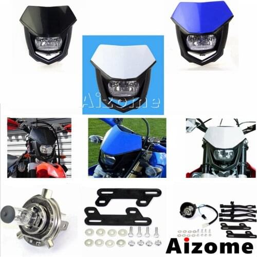 H4 12V 35W Bulb Motorcycle Headlight Headlamp Dual Sport Headlight Fairing For Yamaha Honda Suzuki Enduro Off-Road Supermoto