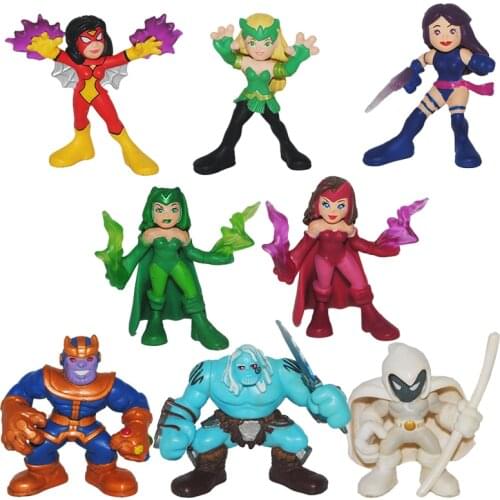 Marvel Comics SUPERHERO SQUAD Frost Giant Moon Knight Scarlet Witch Q Version Action Figure Model Ornament Children Toys