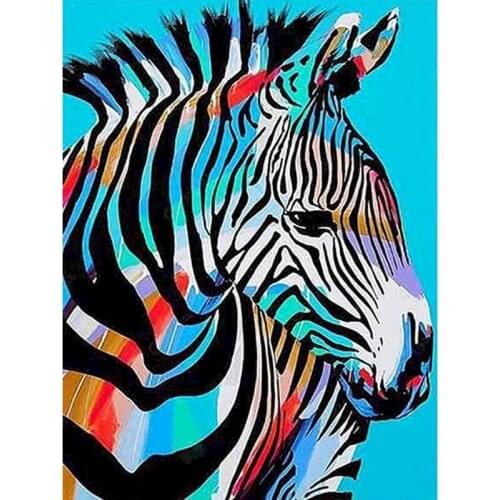 GATYZTORY Diamond Embroidery zebra Cross Stitch Kits Home Decoration Diamond Painting color Animal Full Square Drill Needlework