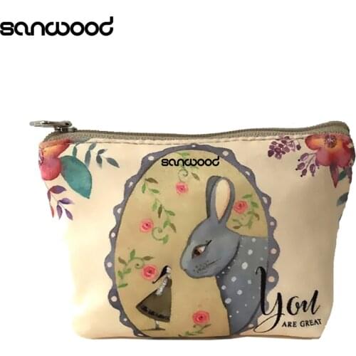 Good Quality Cute Children Animal Pattern Canvas Zipper Coin Purse Wallet Bag Gifts