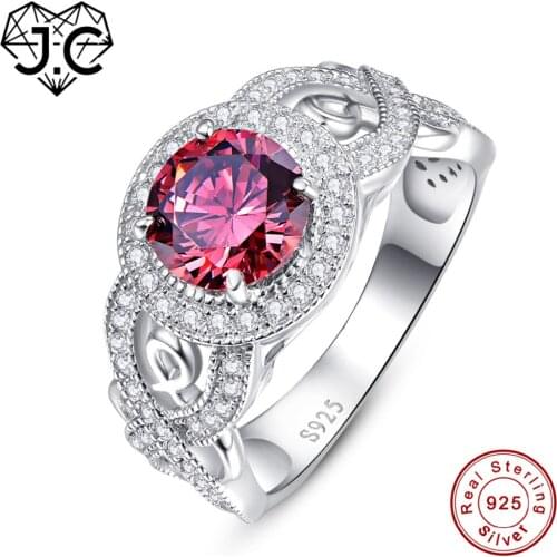 J.C For Unisex Wedding Band Fine Jewelry Brilliant Spessartine Garnet & White Topaz Solid 925 Sterling Silver Ring Size 6 7 8 9