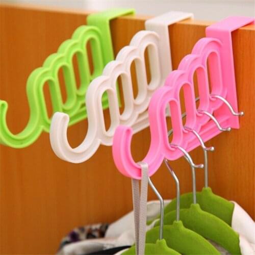Candy Colored Coat Clothes Hanger Drying Rack Bathroom Door Hook for Umbrella Clothing Plastic Organizer Space Saver