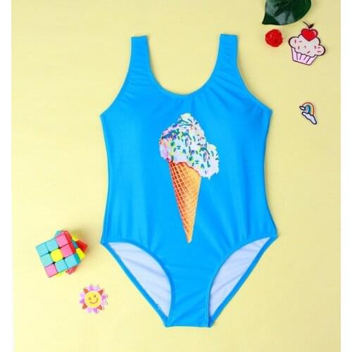 7-16 Years Girl Swimsuit Kids One Piece Childrens Swimwear Teenage with Chest Pad Beachwear Blue Bikini Girls Bathing Suit 2021