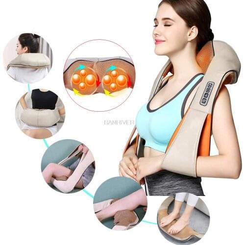 U-shaped electric acupressure back neck and shoulder massager infrared heating kneading car home massager multifunctional shawl