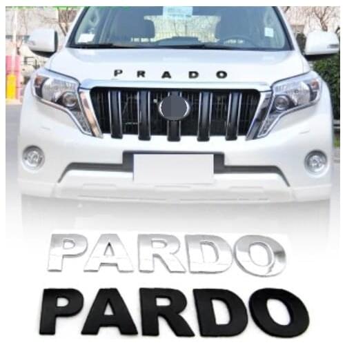 Car Metal 3D Letters Hood Emblem Logo Badge Car Stickers Styling Car Accessories Wording 3D Letter For Toyota PRADO