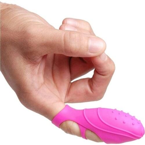 Mini silicone lady clitoris finger sleeve vibrator
