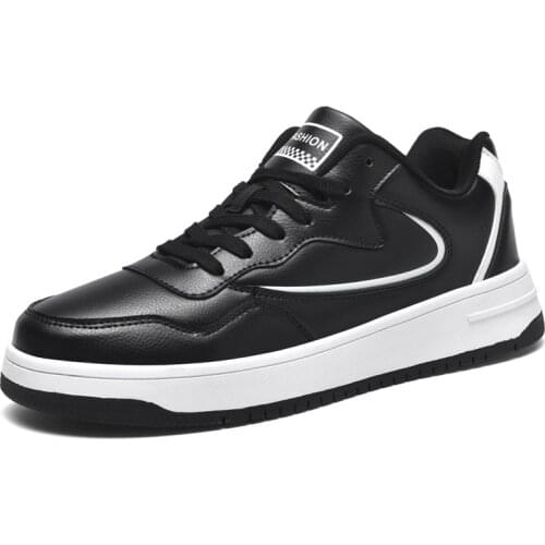 2019 Classic Leather Mens Sneakers Breathable Mens Comfortable Outdoor Casual Shoes Lace-up Mens Shoes Big Size:38-46