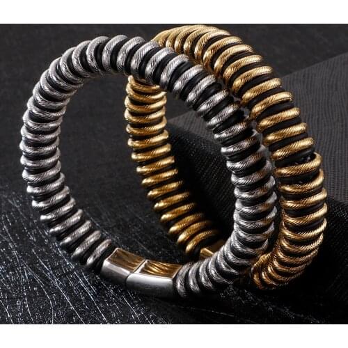 316 stainless steel bracelet mens charm titanium steel braided leather bracelet