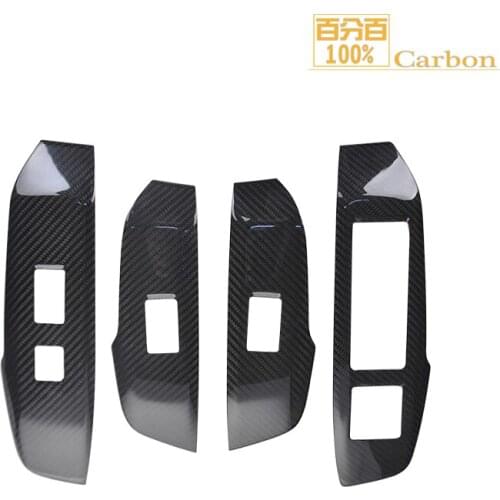For Lexus NX 2015-2019 Car Window Lift Switch Panel Cover Stickers Interior Auto Car Accessories Carbon Fiber RHD