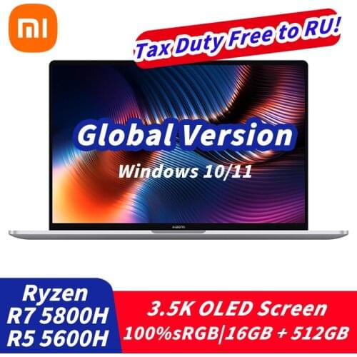 Xiaomi Mi Laptop Pro 15 AMD Ryzen 7 5800H/Ryzen 5 5600H Notebook 16GB DDR4 512GB SSD 15.6inch 3.5K OLED Screen Windows 10 Laptop