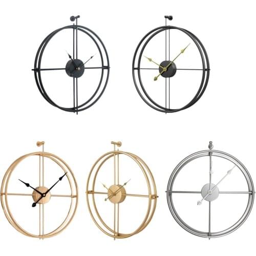 Industrial Metal Wall Clocks Living RoomSilent Battery Operated Bedroom Kitchen Quiet Non Ticking Art Clocks for Study Home