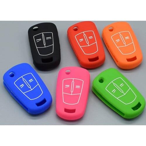 For Opel Vectra C Astra H Corsa D Zafira 2 Buttons Flip Folding Remote Key protector Silicone car key Cover Case set