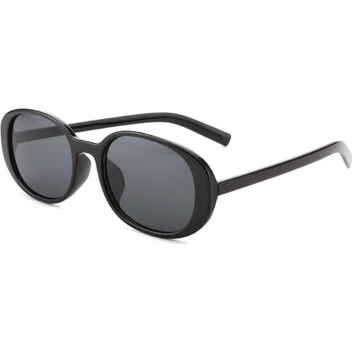 New Oval Round Sunglasses Women Vintage Retro Round Frame White Mens Sun Glasses Female Black Hip Hop Clear Glasses Uv400