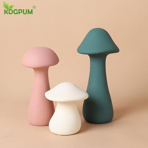 Modern Handmade Ceramic Mushroom Ornaments Morandi Ceramic Ornaments Modern Minimalist Desktop Home Decoration Ornaments
