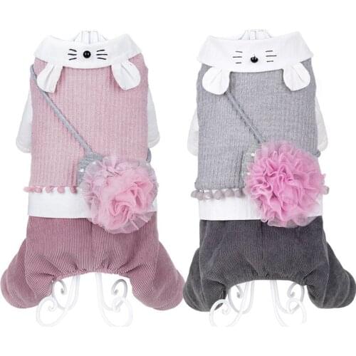 Dog Warm Clothes Floral Coat for Chihuahua Bulldog Puppy Winter Coat Dog Outfit Cat Costume Jumpsuit
