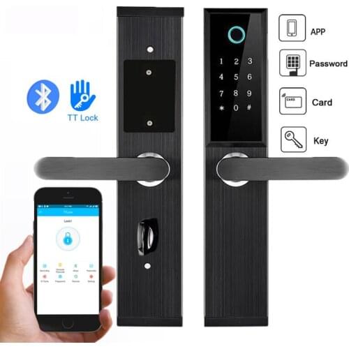 Safe Smart Home Lock Glazing Remote to Electronic Door Lock Support TT Lock APP Anti-theft Intelligent Lock High safety factor