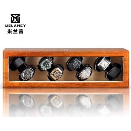 AU/US/UK Plug Watch Winder Practical Wooden Watch Storage Case for Automatic Watches Wooden Watch Display Rotator Box