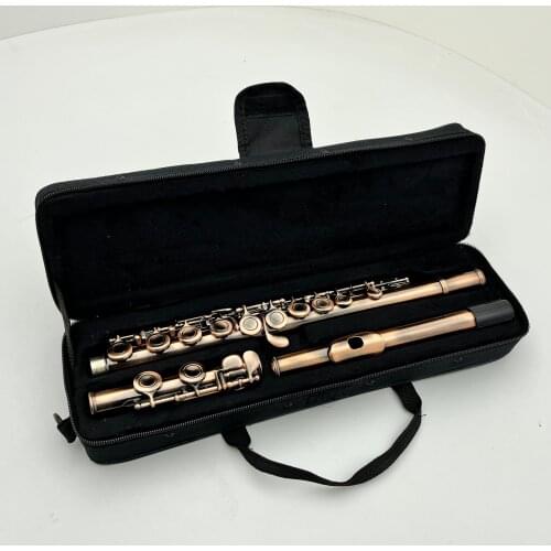 High Quality C Tune Flute 16 Keys Closed Holes Antique Copper Musical Instruments With Case Free Shipping