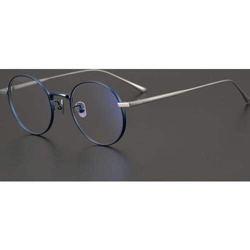 Japan Handfinish Pure Titanium Glasses Men Round Frame Vintage Super Light Eyeglasses Women High Quality Myopia Oculos De Grau