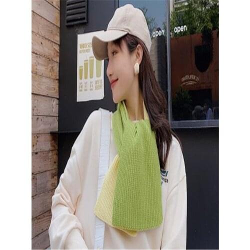 Japanese small soft double color wool scarf of new fund of 2019 autumn winters is joker color matching student centers GY011