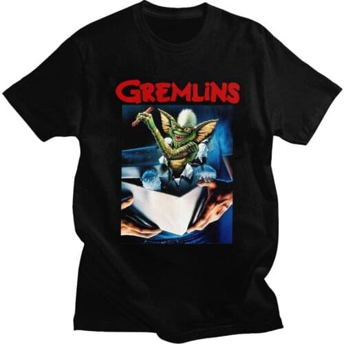Funny Gremlins Stripe T Shirts Men Short Sleeve 80s Movie Gizmo Monster Mogwai T-shirts Summer Tee Top Soft Cotton Tshirts Merch